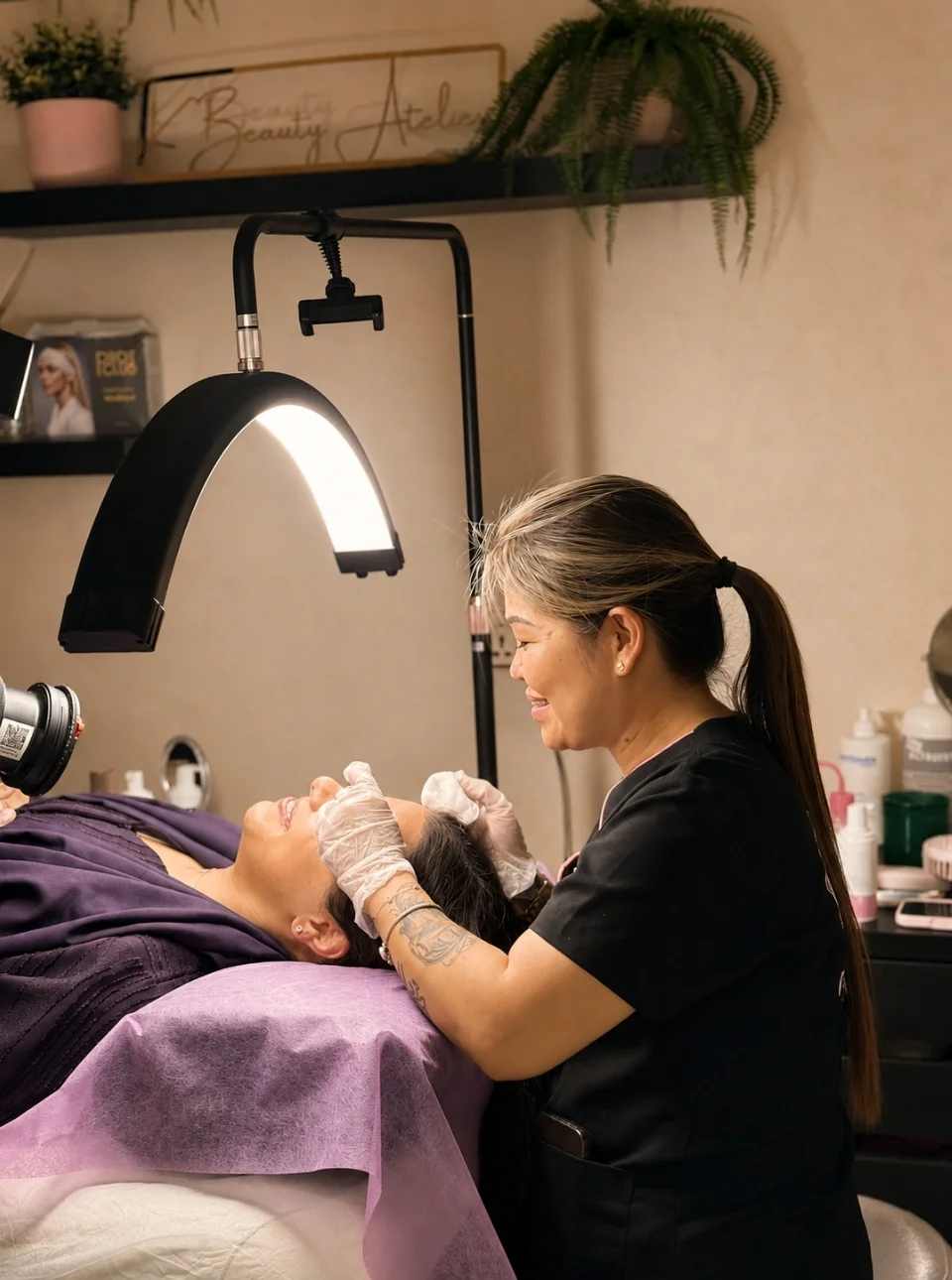 Professional facial treatment at Kay Beauty Salon in Arjan, Dubai