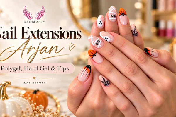 Nail extensions Arjan featuring Polygel, hard gel and nail tips at Kay Beauty Salon
